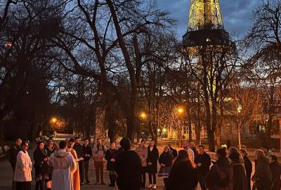 začátek velké noci na pražském Petříně