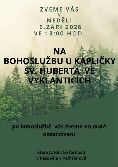 Bohoslužba v lesní kapli ve Vyklanticích
